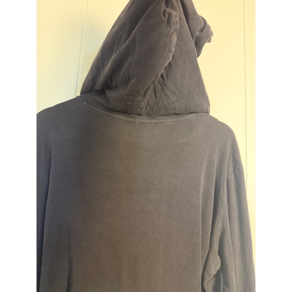 Good American Ribbed Hoodie 1/2XL Black Long Sleeve Kangaroo Pocket GT0531B - Picture 6 of 6